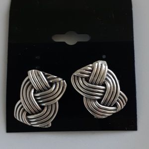 Sterling basket weave earrings